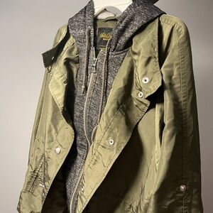 Bella Donna Olive Jacket with Charcoal Hoodie